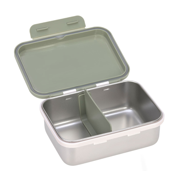 Lässig Brotdose - Lunchbox Edelstahl Happy Prints Olive